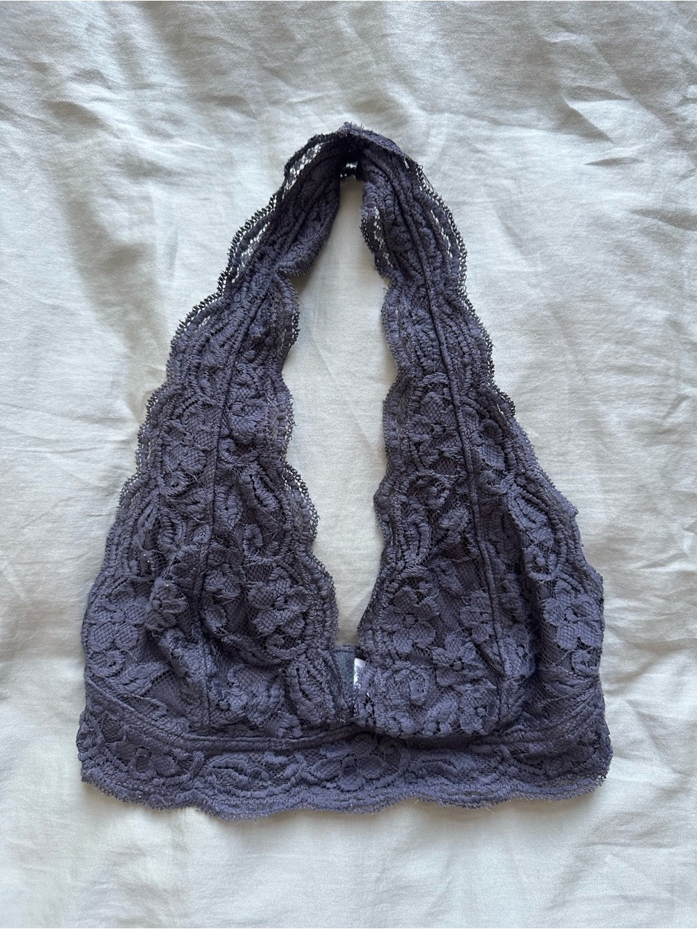 Urban Outfitters Lace Halter Bralette - Charcoal